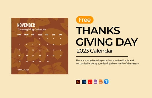 Thanksgiving Day 2023 Calendar