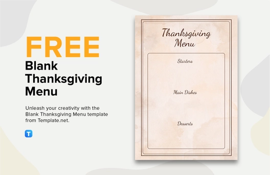Free Blank Thanksgiving Menu Template to Edit Online
