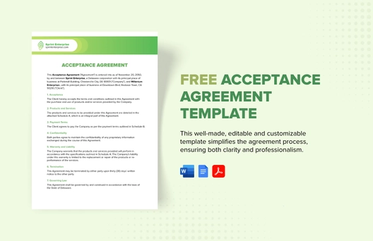 Acceptance Agreement Template