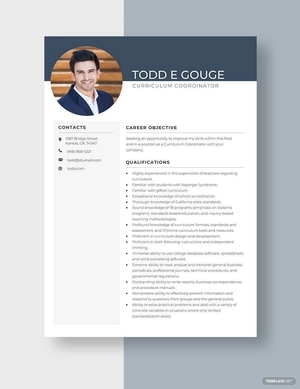 Curriculum Coordinator Resume