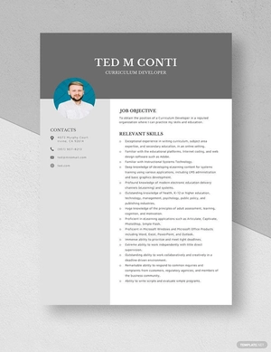 Curriculum Developer Resume