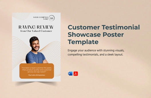 Customer Testimonial Showcase Poster Template