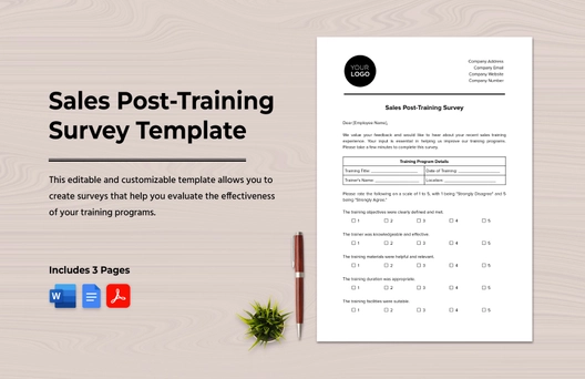 Sales Post-Training Survey Template Sales Post-Training Survey Template