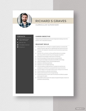 Curriculum Supervisor Resume