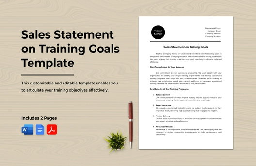 Sales Statement on Training Goals Template