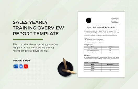 Sales Yearly Training Overview Report Template