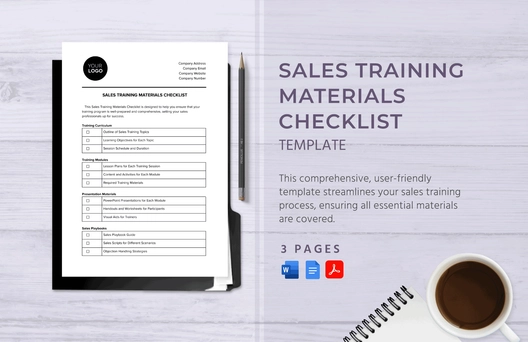 Sales Training Materials Checklist Template