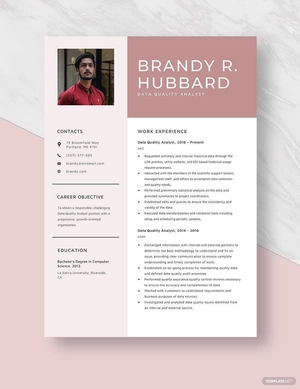Data Quality Analyst Resume