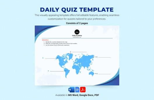 Creative Quiz Template Creative Quiz Template