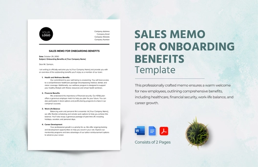 Sales Memo for Onboarding Benefits Template Sales Memo for Onboarding Benefits Template