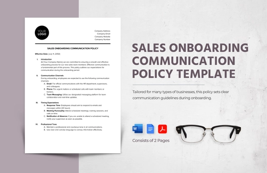 Sales Onboarding Communication Policy Template