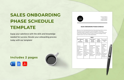 Sales Onboarding Phase Schedule Template