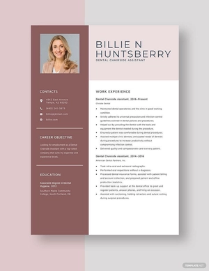 Dental Chairside Assistant Resume