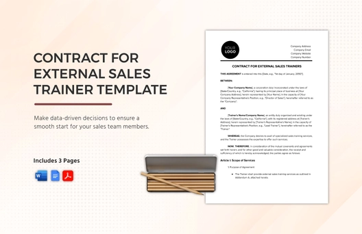 Contract for External Sales Trainers Template Contract for External Sales Trainers Template