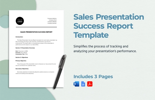 Sales Presentation Success Report Template