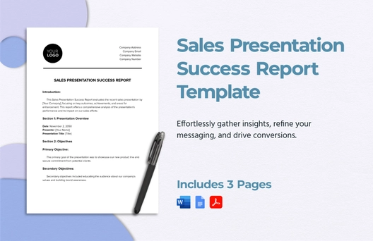 Sales Presentation Success Report Template
