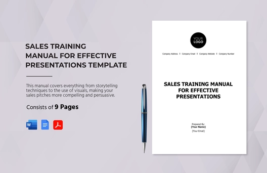 Sales Training Manual for Effective Presentations Template