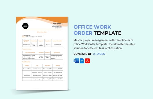 Office Work Order Template