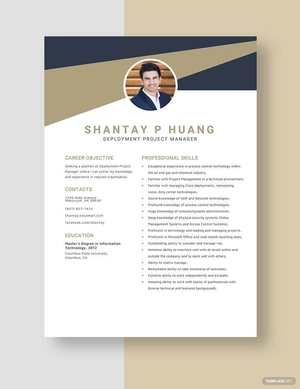 Deployment Project Manager Resume