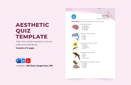 Aesthetic Quiz Template Aesthetic Quiz Template