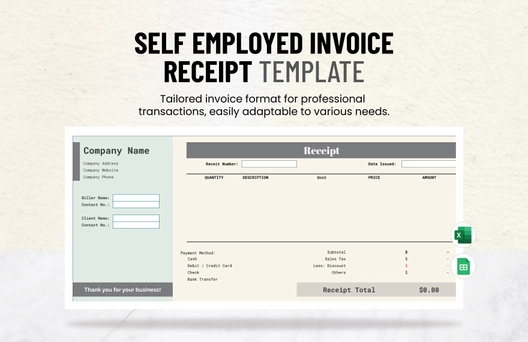 Self Employed Invoice Receipt Template