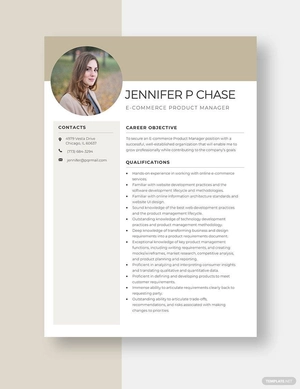 Ecommerce Product Manager Resume
