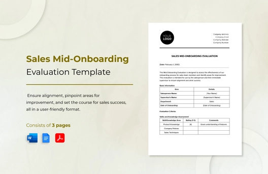 Sales Mid-Onboarding Evaluation Template