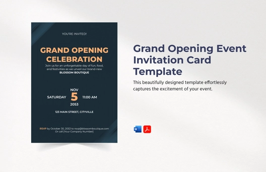 Grand Opening Event Invitation Card Template