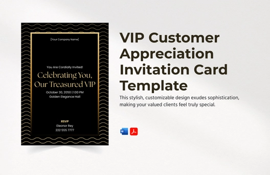 VIP Customer Appreciation Invitation Card Template