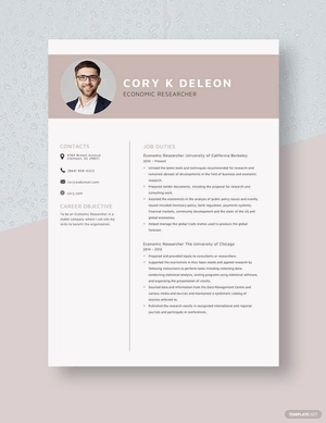 Economic Researcher Resume