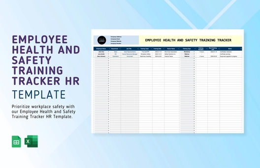 Employee Health and Safety Training Tracker HR Template