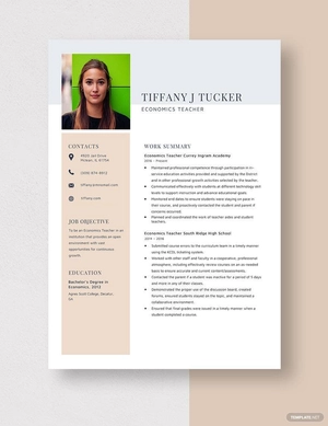 Economics Teacher Resume
