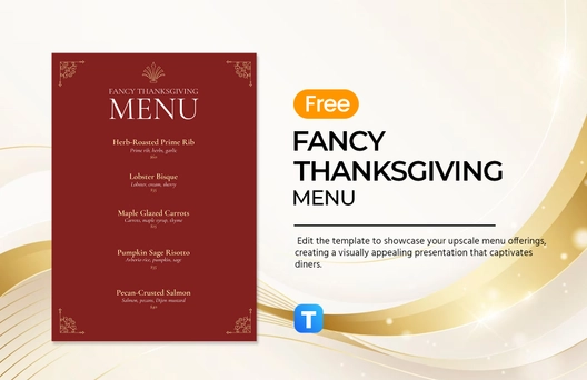 Free Fancy Thanksgiving Menu Template to Edit Online