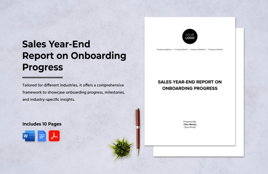 Sales Year-End Report on Onboarding Progress Template
