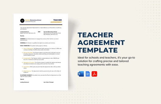 Teacher Agreement Template Teacher Agreement Template
