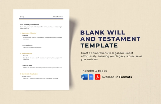 Blank Will and Testament Template