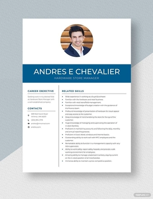 Hardware Store Manager Resume