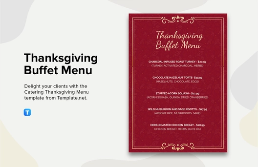 Free Thanksgiving Buffet Menu Template to Edit Online