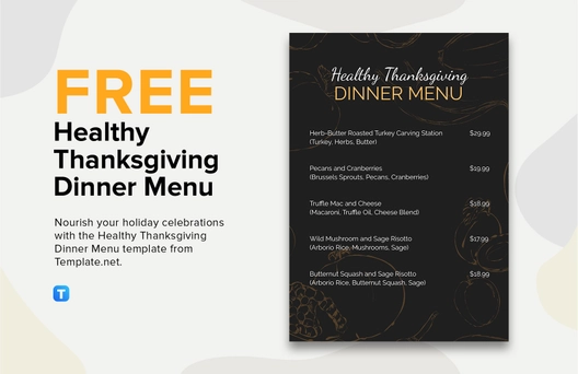 Free Healthy Thanksgiving Dinner Menu Template to Edit Online