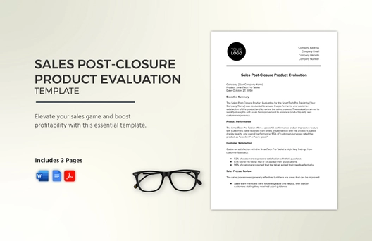 Sales Post-Closure Product Evaluation Template