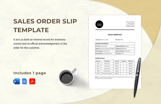 Sales Order Slip Template