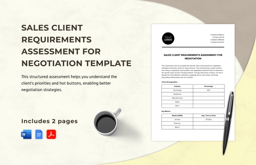 Sales Client Requirements Assessment for Negotiation Template