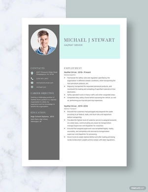 HazMat Driver Resume