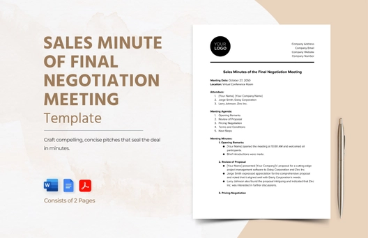 Sales Minute of Final Negotiation Meeting Template