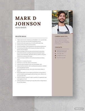 Head Baker Resume