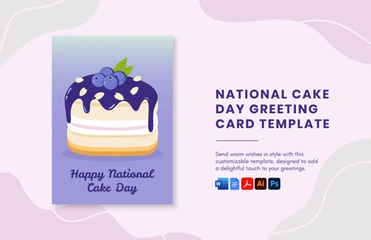 National Cake Day Greeting Card Template