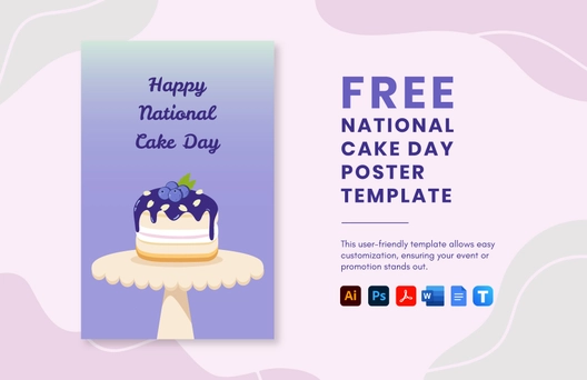 Free National Cake Day Poster Template to Edit Online