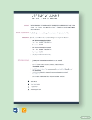 New Graduate Nurse Resume