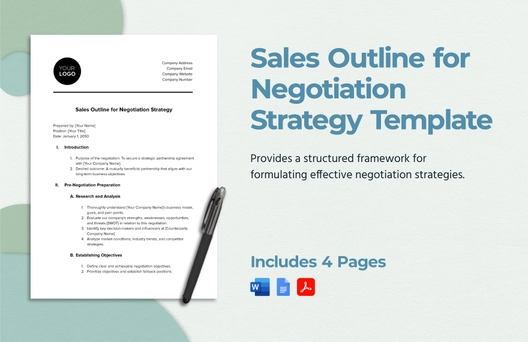 Sales Outline for Negotiation Strategy Template Sales Outline for Negotiation Strategy Template