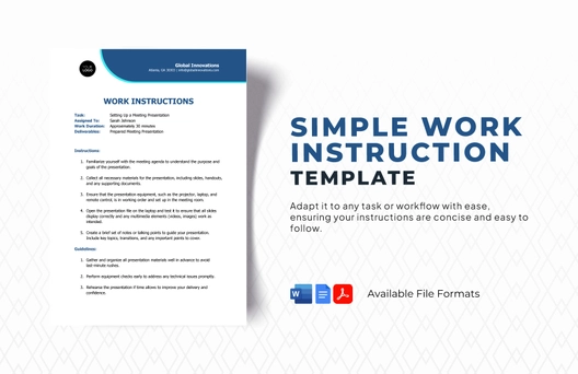 Simple Work Instruction Template